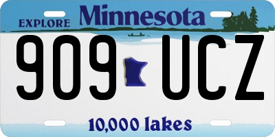 MN license plate 909UCZ