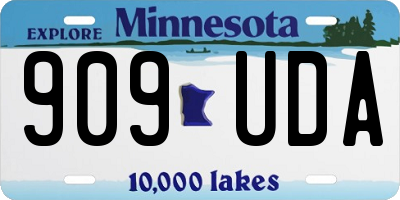 MN license plate 909UDA