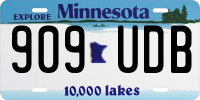 MN license plate 909UDB