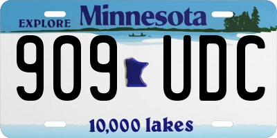 MN license plate 909UDC