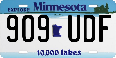 MN license plate 909UDF