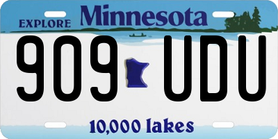 MN license plate 909UDU