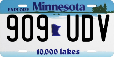 MN license plate 909UDV