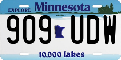 MN license plate 909UDW