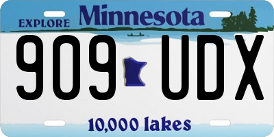 MN license plate 909UDX