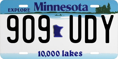 MN license plate 909UDY