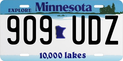 MN license plate 909UDZ