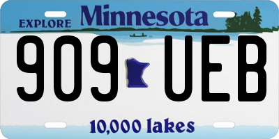 MN license plate 909UEB
