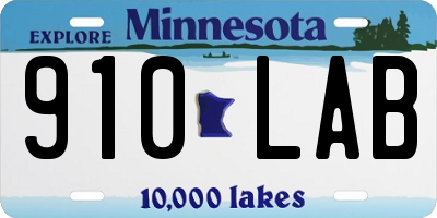 MN license plate 910LAB