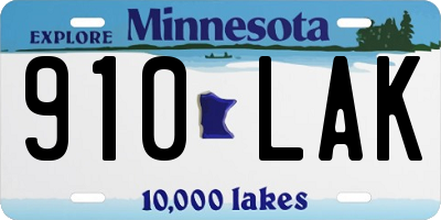 MN license plate 910LAK