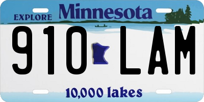 MN license plate 910LAM