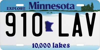 MN license plate 910LAV
