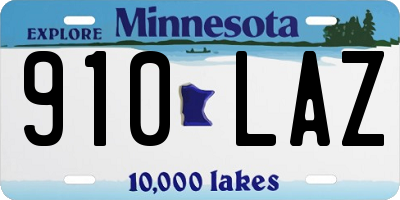 MN license plate 910LAZ