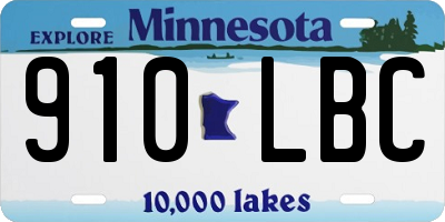 MN license plate 910LBC