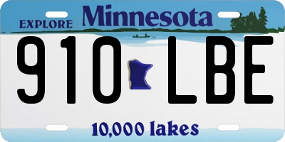 MN license plate 910LBE