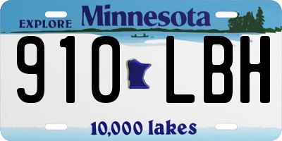 MN license plate 910LBH