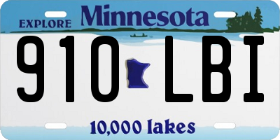 MN license plate 910LBI
