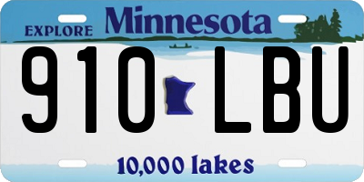 MN license plate 910LBU
