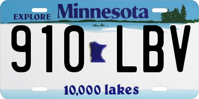 MN license plate 910LBV