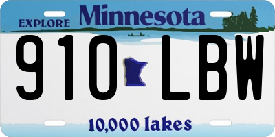 MN license plate 910LBW