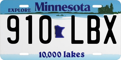 MN license plate 910LBX
