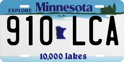 MN license plate 910LCA
