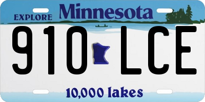 MN license plate 910LCE