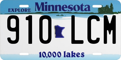 MN license plate 910LCM