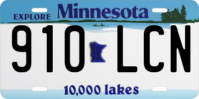 MN license plate 910LCN