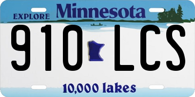 MN license plate 910LCS