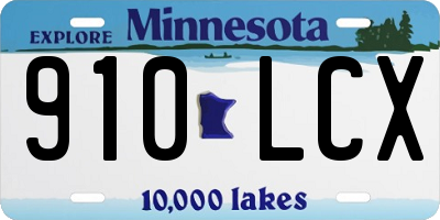 MN license plate 910LCX