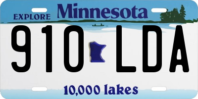 MN license plate 910LDA