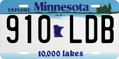 MN license plate 910LDB