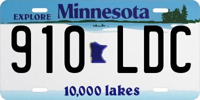MN license plate 910LDC