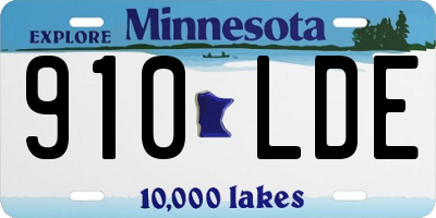 MN license plate 910LDE