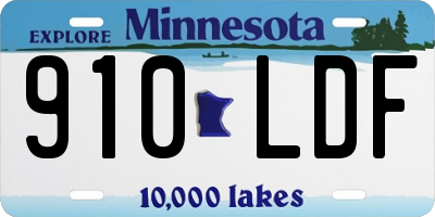 MN license plate 910LDF