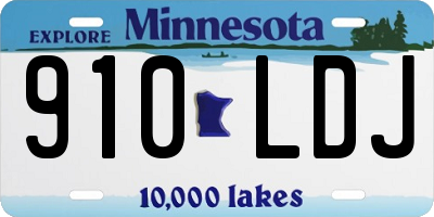 MN license plate 910LDJ