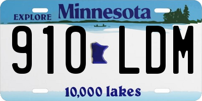 MN license plate 910LDM