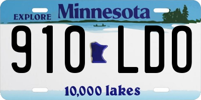 MN license plate 910LDO