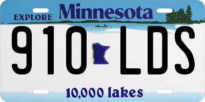 MN license plate 910LDS