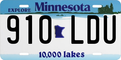 MN license plate 910LDU