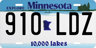 MN license plate 910LDZ
