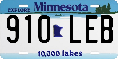 MN license plate 910LEB