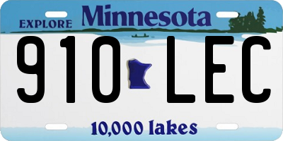 MN license plate 910LEC
