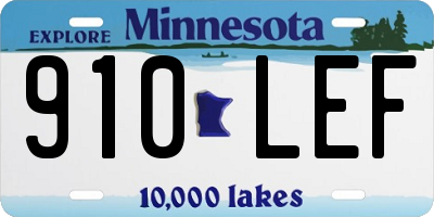 MN license plate 910LEF