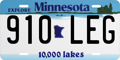 MN license plate 910LEG