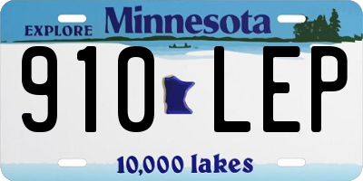 MN license plate 910LEP