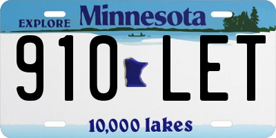 MN license plate 910LET