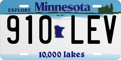 MN license plate 910LEV