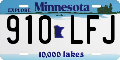 MN license plate 910LFJ